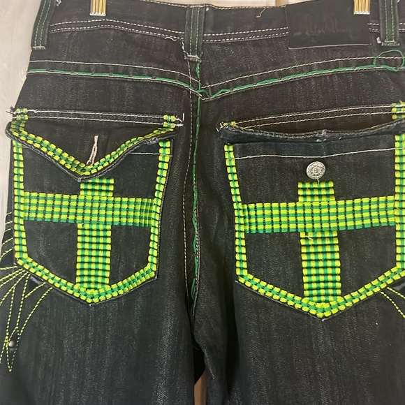 ablanche baggy Skater Y2K Embroidered jeans Men’s Size 34” Inseam 28” and 16W - Picture 3 of 12